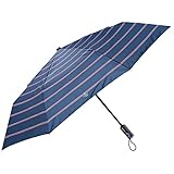 [ランバン ブルー] MOONBAT(ムーンバット) LANVIN en Bleu(ランバン オン ブルー) ツイルボーダープリント 雨傘 紳士傘 おりたたみ傘 ダブルジャンプ メンズ 21-084-10097-15-75-55 ディープブルー 親骨の長さ:約55㎝