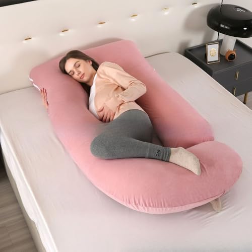 「FLYKING」 妊娠用枕 60インチ U型抱き枕 妊婦用マタニティ枕 ベルベットカバー付き (マルチカラー) (4,クールシルク)
