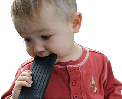 "Chew This Instead" iPhone Shaped Baby Teething Toy, Black - Safe for Infants and Toddlers, Soft Silicone BPA Free by Tootsie Mama