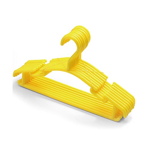 LVYIMAO Kleiderbügel für Babys, Kleinkinder, Kunststoff, Kleiderbügel, Kinderkleider, Kleidung, Hosen, Röcke, Baby Kleinkinder, 10 Stück, gelb, 30Ã-1Ã-9cm Cover