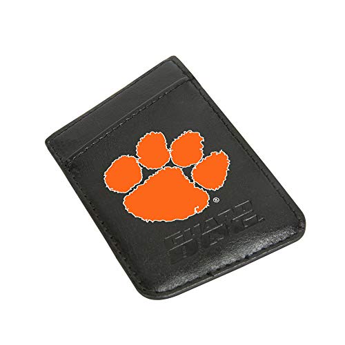 Guard Dog Leather Credit Card Holder/Phone Wallet with RFID Protection - Clemson Tigers