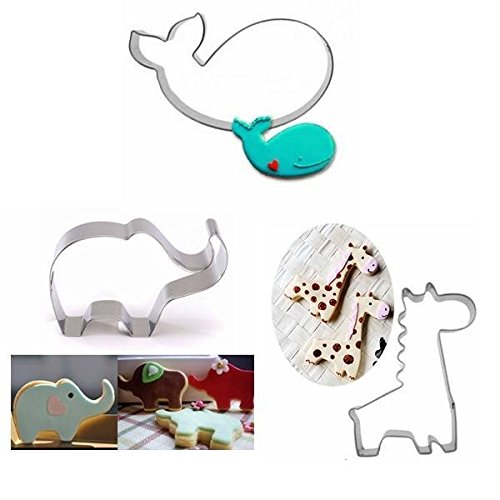 Saver 3pcs herramienta de decoraciAn de pasteles de galletas animales acero inoxidable del molde del cortador de galletas oso cortador de pasta de azAcar