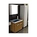 Produktbild bad1a Becken mit Unterschrank und Spiegel Badezimmer Waschtisch wandhängend Waschplatz Lösung Gäste WC
