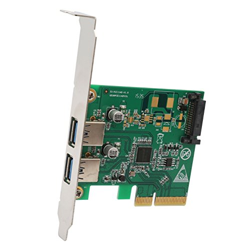I/O Crest 2 Port PCI Express x1 (PCIe) SuperSpeed USB 3.0 Card Adapter with UASP - SATA Power - Renesas Chipset