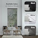 Funky Gadgets Day and Night Roller Blinds Dual Layer Fabric Zebra Blind Translucent or Blackout Vision Roller Shades No Drill Blinds Curtains for Windows and Doors Grey, 154W x 165H cm - Image 4