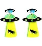 VALICLUD Frauen Neuheit Acryl Ohrringe Übertrieben Cartoon Astronaut UFO Ohrringe Tropfen Festiva...