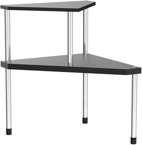 Vista 26 de Weenson Organizador de baño, estante esquinero para encimera, 2 niveles, organizador de especias de bambú, organizador de encimera de cocina