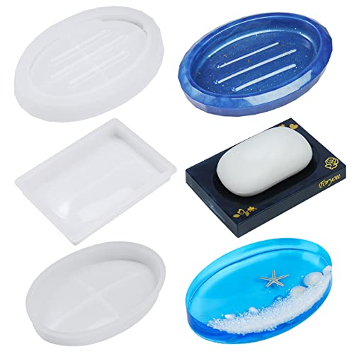NiArt 3 Piece Epoxy Resin Casting Soft Silicone Mold Soap Holder Hand Craft Home Bathroom Kitchen Decor Sponges Scrubber NiArt 3 Piece Epoxy Resin Casting Soft Silicone Mold Soap Holder Hand Craft Home Bathroom Kitchen Decor Sponges Scrubber
