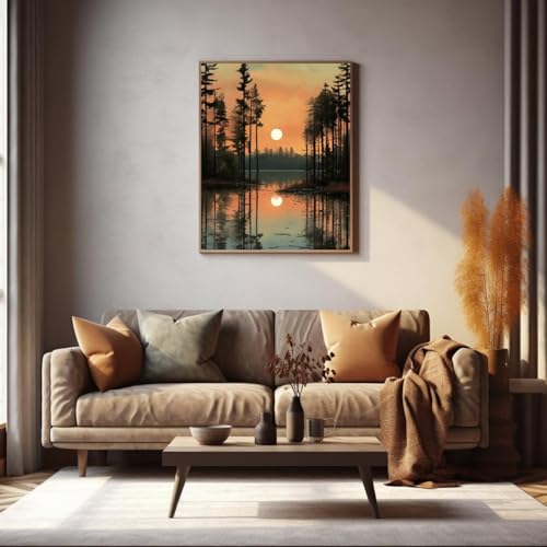 Impression sur toile forêt de pins pour réchauffer un mur blanc vide - 3