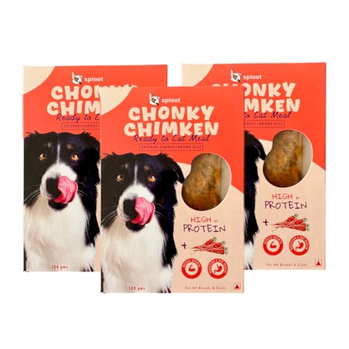 Image of Wet Dog Food - Chicken and Brown Rice Gravy Meal for Pets - Dog Food Adult and Puppy - Real Chicken, High Protein, Fresh Ingredients - Ready to eat Meal - 100g x 3