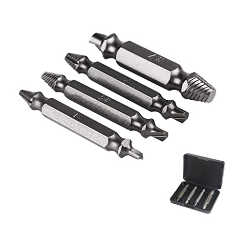 Juego de 4 extractores de tornillos pelados para construcción de casas y trabajos de resistencia