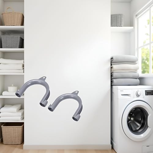 Abflussschlauchhalter für Wäscherei/Waschmaschinen, U-Form, Schlauch-Haken, Adapter, für Waschmaschine, Geschirrspüler, Waschmaschine, Halterung, Ersatz, Grau, 2 Stück