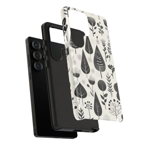 Coque rigide Samsung S25 Ultra mate motif botanique blanc premium - 4