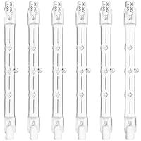 Haraqi 6 Pack Dimmable 150W R7s Halogen Bulbs 118mm, 2000lm 2700K Warm White 220-240V Security Light Bulbs J-Type Linear Light Bulbs, for Work Light, Ceiling Lights, Floodlight, Landscape Lighting