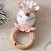 Custom Engraved Crochet Rattle, Wooden Ring Toy for Babies, Personalized Newborn Gift for Baby Shower or Christmas