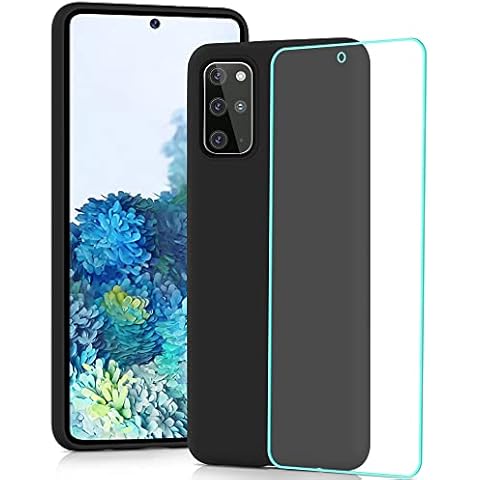 YATWIN Silicone Case for Samsung Galaxy S20 Plus 5G with Screen Protector, Soft-Touch, Shockproof, DustProof, Antiskid Full Body Armour Phone Cover for Samsung Galaxy S20 Plus 5G - Black Cover