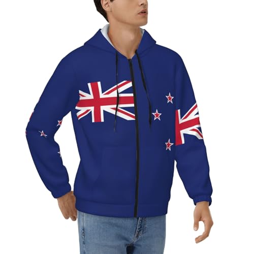 Sweat à capuche zippé Nouvelle-Zélande homme - Veste chaude style sportswear