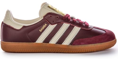 adidas Samba Og Men's Lace Up Retro Clasic Trainer Trainers (Maroon, US 3.5M/4.5F)2