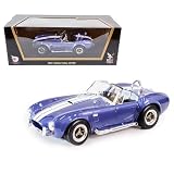 LUCKY DIE CAST 1964 Shelby Cobra 427S/C 1:18 Diecast - 7.0L V8 Semi-Competition | Opening Doors, Steering Linkage, Premium Gift Box | Ages 14+,Blue