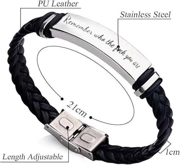 Remember Who The F You Are Motivationa Bracelet Dont Let The Hard Days Win Bracelet for Women Men Black Braided Inspirational Message Fashion Bracelets Jewelry Gifts - Image 3