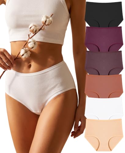 Bikini lot de 6 culotte femme coton S-2XL shorty taille mi-haute