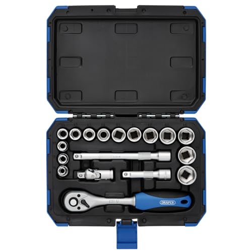 Draper Expert 18 Piece Metric Socket Set | Ratchet Tool and Case | 3/8" Square Drive | HI-TORQ MM/AF Sockets | DIY Home Professional and Car Kit |Hand Tools | 16359 2 Draper Expert 18 Piece Metric Socket Set | Ratchet Tool and Case | 3/8" Square Drive | HI-TORQ MM/AF Sockets | DIY Home Professional and Car Kit |Hand Tools | 16359 - Image 2