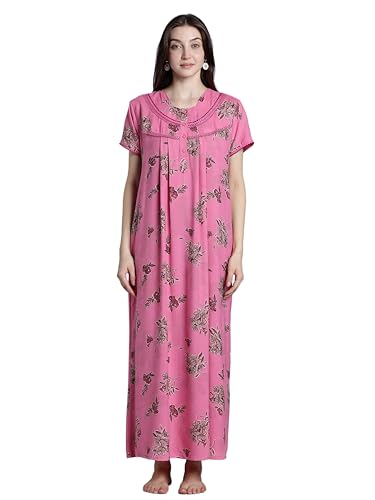 Image of 9shines Label Premium Alpine Maxi Designer Nighty | Floral Print Maxi for Women | Night wear for Women | | Full Length Night Gown for Women | Night Dress for Women Stylish (2467)