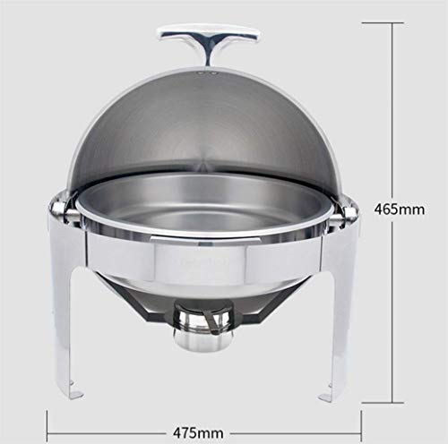 HSBAIS Speisenwärmer Buffetwärmer, 6 Qt Edelstahl Chafing Dish Runde Roll-Laden Warmhaltebehälter mit Deckel Satz w… – Bild 3