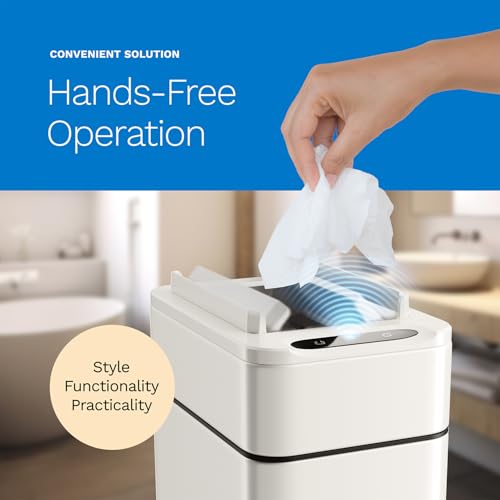 Image of hOmeLabs 2.4 Gallon Touchless Sensor Trash Can White