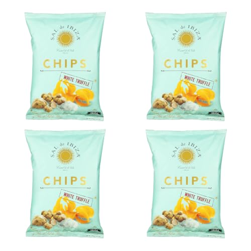 Image of Sal de Ibiza White Truffle Potato Chips - 4.4 oz Bags (4-Pack)