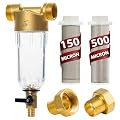 Aquaboon Spin Down Whole House Filter - 150 & 500 Micron Filter - Spin Down Sediment Filter for Well Water Filter System - 3/4" Reusable Water Filter for Washing Machine, 1-Pack