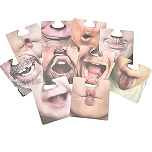 10 Stück Face Mats | Aufsetzbare Untersetzer | mit 20 lustigen Motiven | Face Mats Bierdeckel