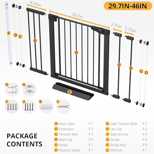 Cumbor YG-413 29.7-46 Inch Baby Gate For Stairs, Mom'S Choice Awards Winner-Auto Close Dog Gate thumb #7