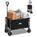 Naturehike 120kg Carro Playa Plegable con Ruedas Grandes, Carrito Camping Transporte para Jardín, Gran Vagón Plegable con Manija Ajustable & Bolsillos