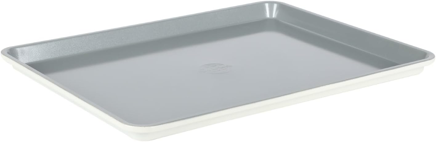 Sur La Table Kitchen Essentials Bake Sale Large 18 X 13 Inch PFA Free Ceramic Nonstick Cookie/Baking Sheet - Linen White - Thumbnail 3