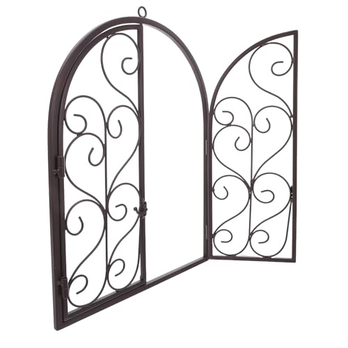 Cadre rustique en métal style fenêtre cintrée pour décoration murale chic