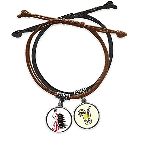Kimono fille bracelet ajustable style japonais cuir confortable