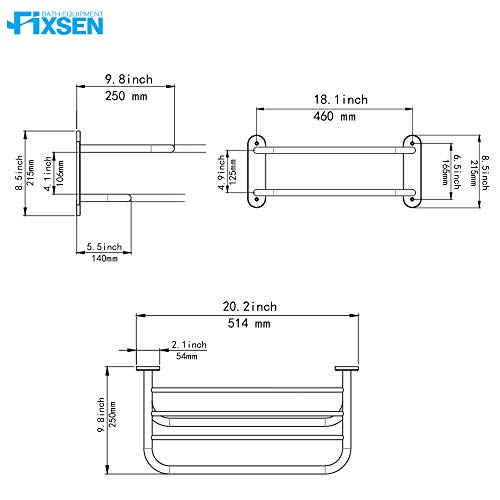 Fixsen 18 Inch Bathroom Towel Rack Towel Bar Towel Shelf Chrome Stainless Steel And Zinc Alloy Wall Mount 1Pc For House Lavatory And Hotel… #TOP3
