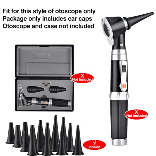 Ninyoon Original 4er-Pack 2,4/3/4/5 mm Otoskop-Spekulumspitzen, wiederverwendbares, nicht wegwerfbares Spekulum-Otoskopspitzen-Zubehörset für Erwachsene und Kinder, insgesamt 16 Einheiten