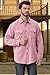 Cromoncent Mens Flannel Shirts Business Casual Long Sleeve Button Down Shirts, Flannel Pink,2X-Large