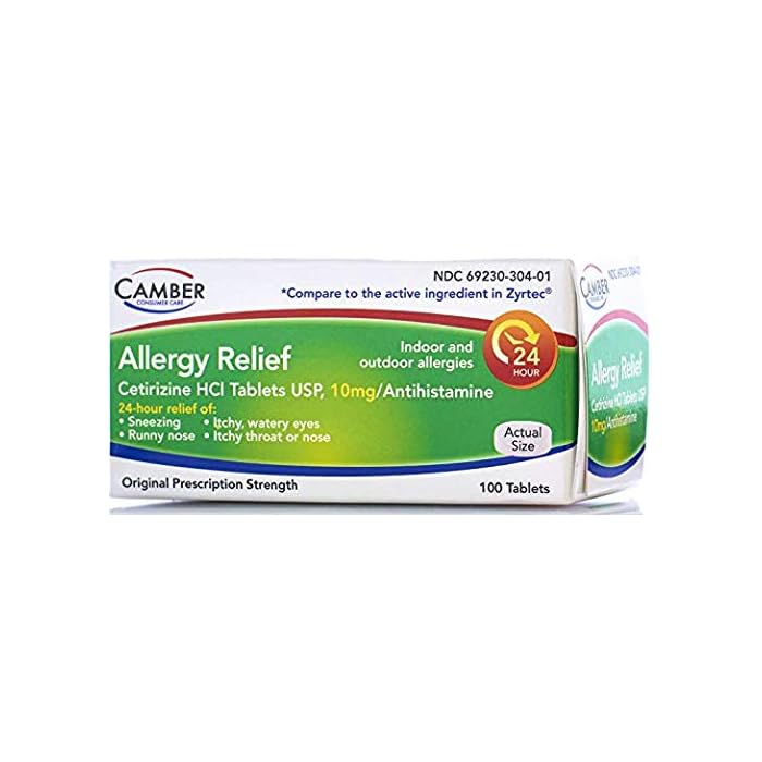 Buy Camber Consumer Care Allergy Relief Cetirizine HCI Tablets All