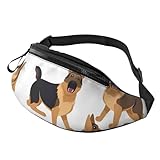 German shepherd Fanny Pack for Women Men Fashion Waist Packs with Adjustable Strap Waterproof Everywhere Crossbody Bag Casual Belt Bag for Workout Running Travel Purse
