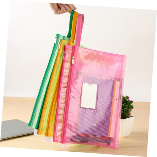 Lot pochette fermeture éclair transparente en maille indéchirable de rangement