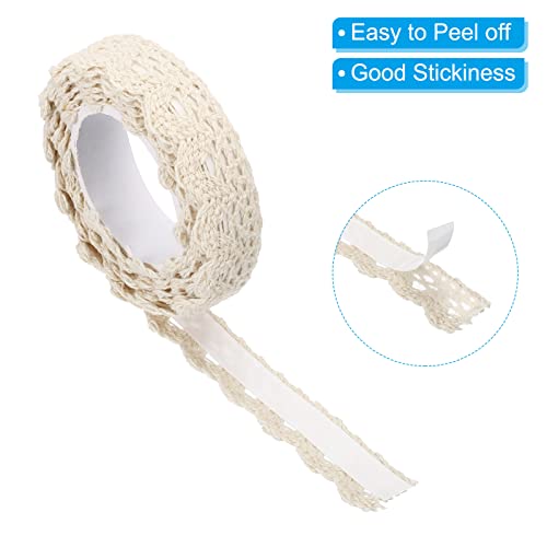 Cinta de encaje autoadhesiva de algodón transpirable color beige natural en pack doble 4