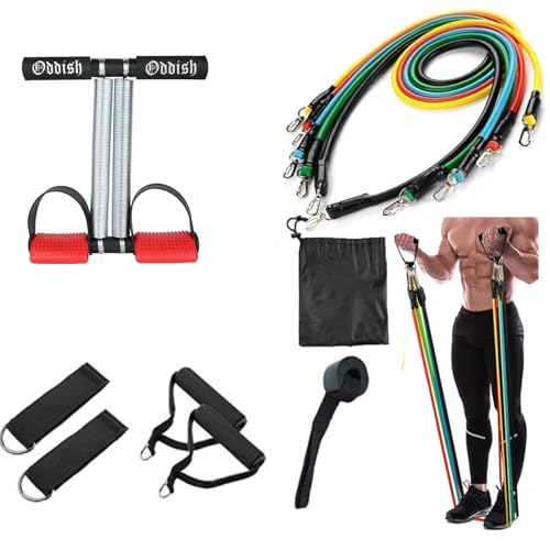 ODDISH; way to fitness Tummy Trimmer Double Spring and 11 in one Resistance Band Combo Pack for Men and Women