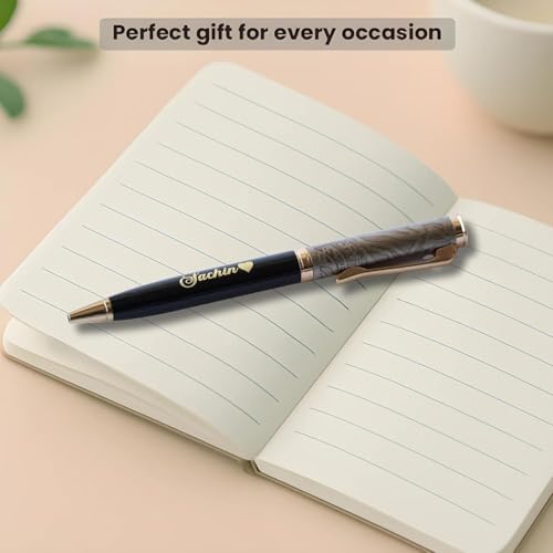 Image of Personalized Pen with Name Engraved I Metal Classy Customized Roller Ball Pens I Comfortable to Hold & Write I Gift for Men & Women Birthday Corporate Gifting (Designer Pen)