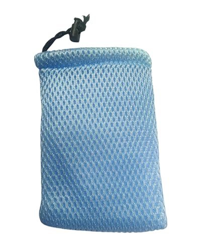 Nylon Mesh Drawstring Bag, Small Storage Pouch String Bags Blue 10 x 15cm/6 x 4Inch 8Pcs2