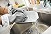 Full Circle Splash Patrol Natural Latex Cleaning and Dish Gloves, Medium/Large, (1 Pair) Grey