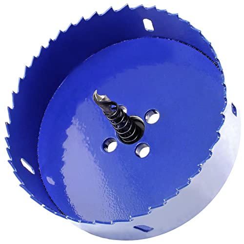 Image of Luomorgo 110mm /4.33 inch Hole Saw Cutter, 1 1 /4 inch Cutting Depth | HSS Bi-Metal, For Wood Cornhole Boards, Plastic Drywall & Metal Sheet