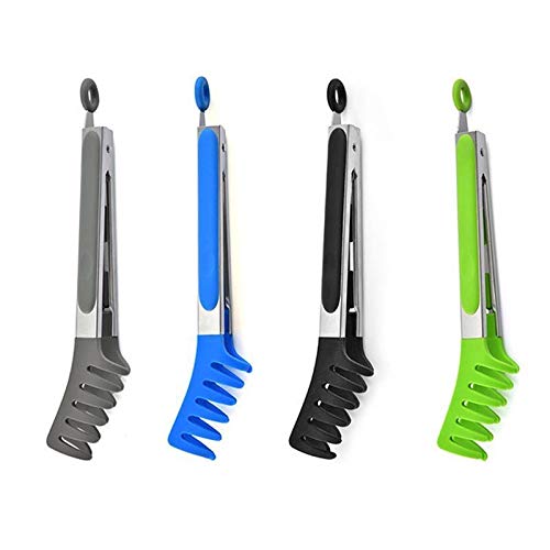 Pinza da Cucina Pinza per Alimenti in Acciaio Inossidabile può Essere Utilizzata in Cucina Pinza per Pasta Pinza per Spaghetti Punta in Silicone (Blu)